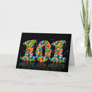 101ste verjaardag met aantallen van ballen worden kaart