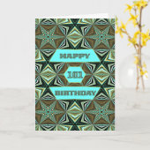 101ste verjaardag met groen abstract ontwerp kaart (Gele Bloem)