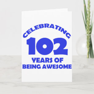 102 jaar oud verjaardagsdesign kaart