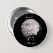 102 jaar oude, Bleke roze roze Button Pin (Voorkant /achterkant)