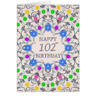 102e anniversaire Fleurs Abstraites 