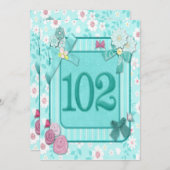 102e invitation de fête d'anniversaire (Devant / Derrière)