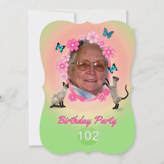 102e Invitation de fête d'anniversaire (Devant)
