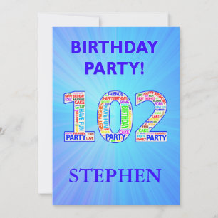 102e Invitation de fête d'anniversaire Ajouter un