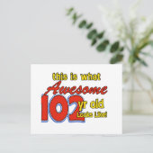 102e jaar oude design briefkaart (Staand voorkant)