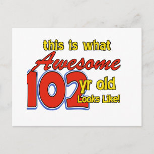 102e jaar oude design briefkaart