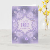 102ème anniversaire carte avec fleurs de lavande (Fleur jaune)