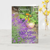 102nd Carte d'anniversaire pour la grand-mère - (Fleur jaune)