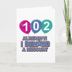 102ste verjaardagsdesign kaart