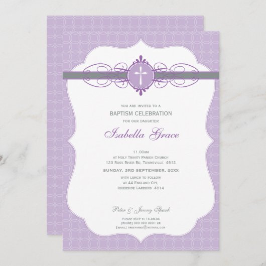 103 Annette - BAPTISM INVITATION :: immaculé (Devant / Derrière)