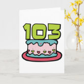 103 de Cake van de Verjaardag van éénjarigen Kaart (Gele Bloem)