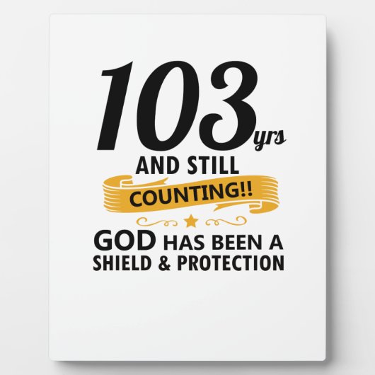 103 jaar en nog steeds verjaardag fotoplaat (Voorkant)