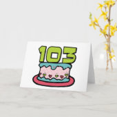 103 jaar oude Birthday Cake Kaart (Gele Bloem)
