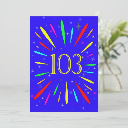 103e anniversaire de fête Invitation Explosion (Debout devant)