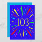 103e anniversaire de fête Invitation Explosion (Devant / Derrière)