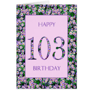 103e anniversaire de marguerites violettes