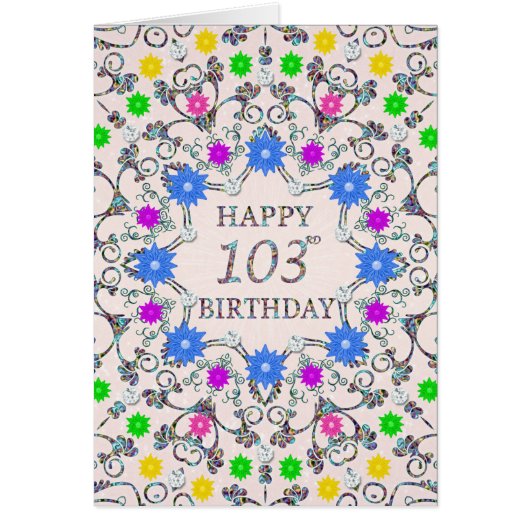 103e anniversaire Fleurs Abstraites  (Devant)