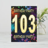 103e anniversaire Invitation Feu d'artifice Bulles (Debout devant)