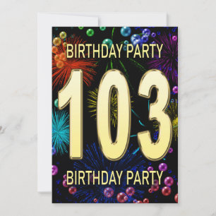 103e 'Birthday'-vuurwerkbalken Kaart