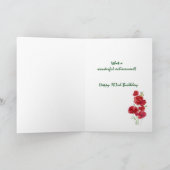 103e Birthday Waterverf Red Poppy Hummingbird Kaart (Binnen)