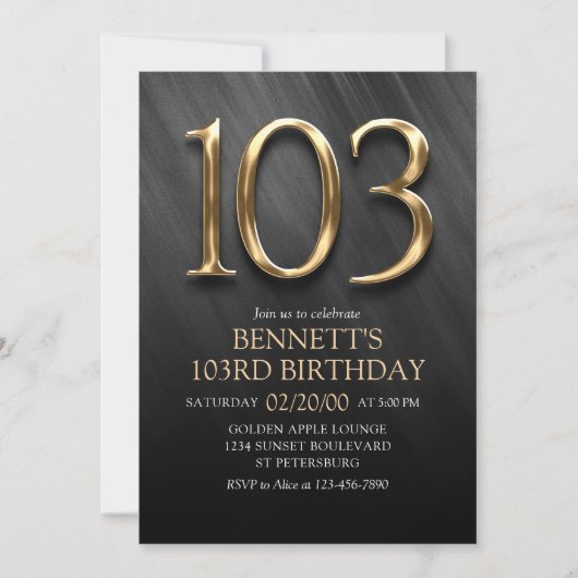 103e Invitation d'anniversaire (Devant)