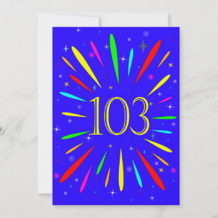 103e uitnodiging van de verjaardag