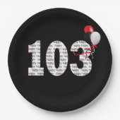 103e verjaardag op zwart Bord (Voorkant)