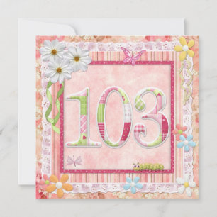 103e verjaardagsfeestje scrapbooking stijl kaart