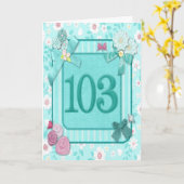 103ste verjaardagskaart met bloemen kaart (Gele Bloem)