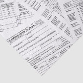 1040 Inkomstenbelastingformulieren Tissuepapier (Detail)