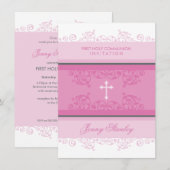 104 Gina :: INVITATIONS de COMMUNION :: boucles 2P (Devant / Derrière)