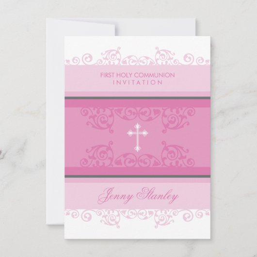 104 Gina :: INVITATIONS de COMMUNION :: boucles 2P (Devant)