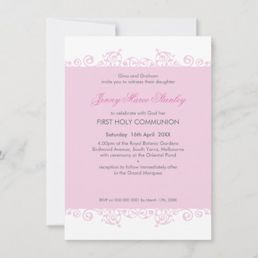 104 Gina :: INVITATIONS de COMMUNION :: boucles 2P (Dos)