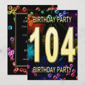104e anniversaire Invitation Feu d'artifice (Devant / Derrière)