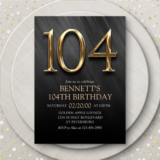 104e Invitation d'anniversaire