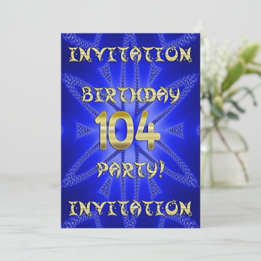 104e invitation de fête d'anniversaire (Debout devant)