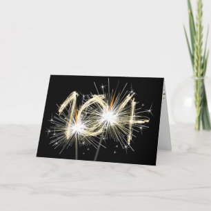 104e jaarsparklers op zwart kaart