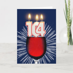 104e verjaardag met wijn en kaarsen kaart