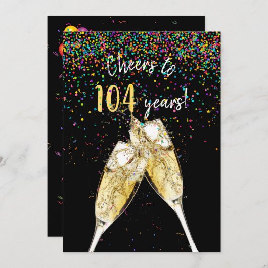 104e verjaardagsfeest kaart (Voorkant / Achterkant)