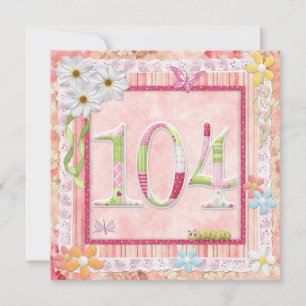 104e verjaardagsfeest scrapbooking stijl kaart