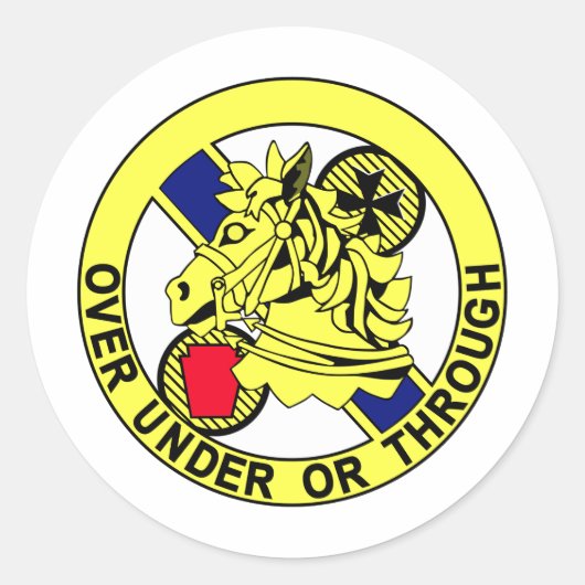 104th Cavalry Regiment-Insignia Kleurenpatch Ronde Sticker (Voorkant)