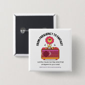 105,5-pins hit vierkante button 5,1 cm (Voorkant /achterkant)