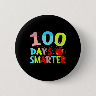 105 dagen slimmer leraar of leerling 100ste dag va ronde button 5,7 cm