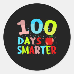 105 dagen Slimmere leraar of student 100ste dag va Ronde Sticker