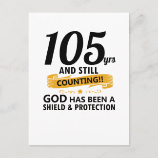 105 jaar en nog steeds verjaardagen briefkaart