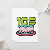 105 jaar oude Birthday Cake Kaart (Voorkant / Achterkant in situ)