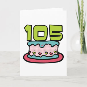 105 jaar oude Birthday Cake Kaart