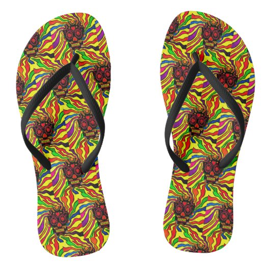 105 - Neon Skull Teenslippers (Voetbed)