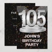 105e anniversaire Invitation de fête Ajouter un no (Devant / Derrière)