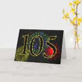105e Birthday-kaart met vuurwerk Kaart (Gele Bloem)